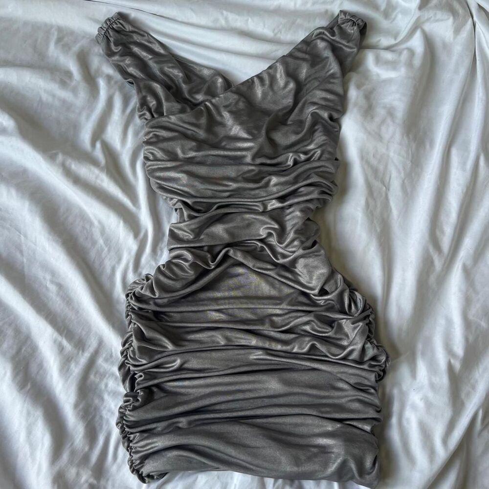 Express Women's Silver and Grey Dress